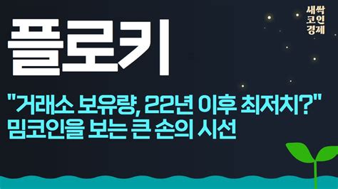 플로키 코인 거래소 보유량 22년 이후 최저치 밈코인을 보는 큰 손의 시선 플로키코인 플로키코인전망 플로키코인