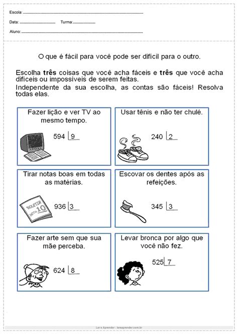 Problemas De Matemática 4 Ano Multiplicação E Divisão