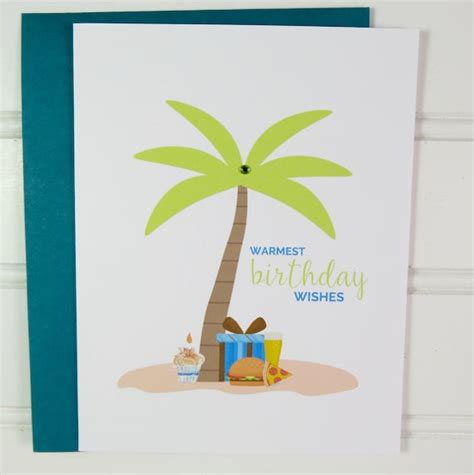 Tropical Beach Birthday Card Card For Him Summer Birthday Etsy