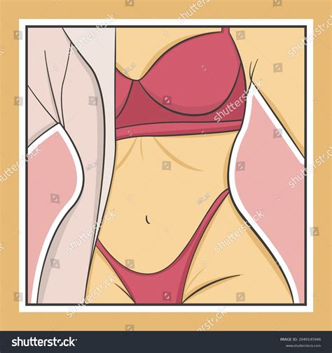Woman Red Lingerie Cartoon Vector Sticker Stock Vector Royalty Free Shutterstock