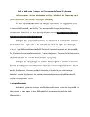 The Role Of Sex Hormones In Sexual Development Course Hero