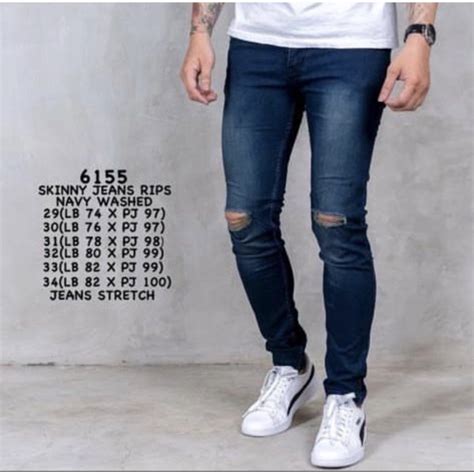 Jual Thebrothermeg Celana Panjang Pria Jeans Sobek Lutut Ripped Knee