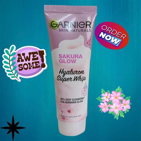 Jual Garnier Sakura Glow Hyaluron Super Whip Facial Foam Cleanser 50 Ml