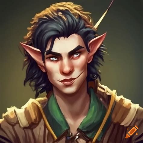 Black Haired Male Elf With A Bow Dungeons And Dragons Nra Edgeneck