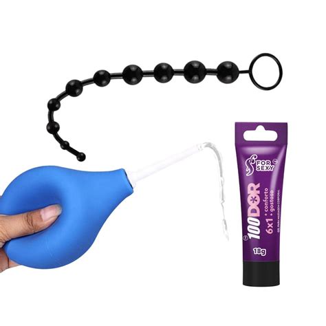 Kit Sex Shop Ducha Intima Higienica Plug Tailandes Lubrificante Anal