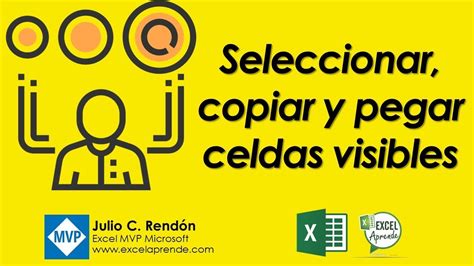 Seleccionar Copiar Y Pegar Celdas Visibles Excel Aprende Youtube