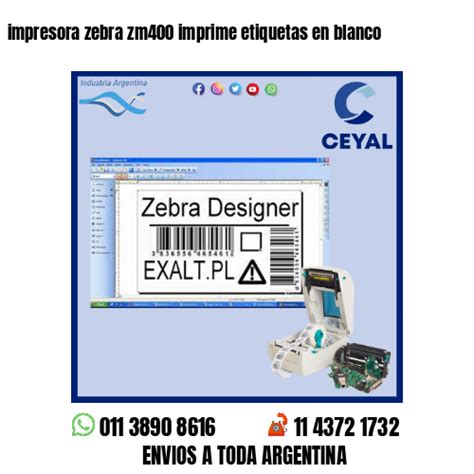 Impresora Zebra Zm400 Imprime Etiquetas En Blanco Respuesto Zebra