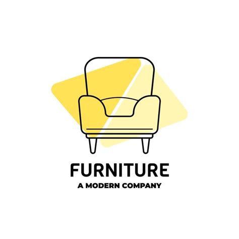 Free Modern Yellow Armchair Furniture Logo template