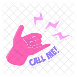 Call Me Hand Gesture Icon - Download in Sticker Style