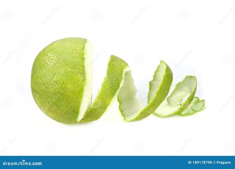 Green Grapefruit Peel, Isolated on White Background Stock Photo - Image ...