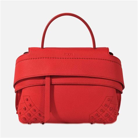 Tod S Leather Wave Micro Bag In Red Lyst