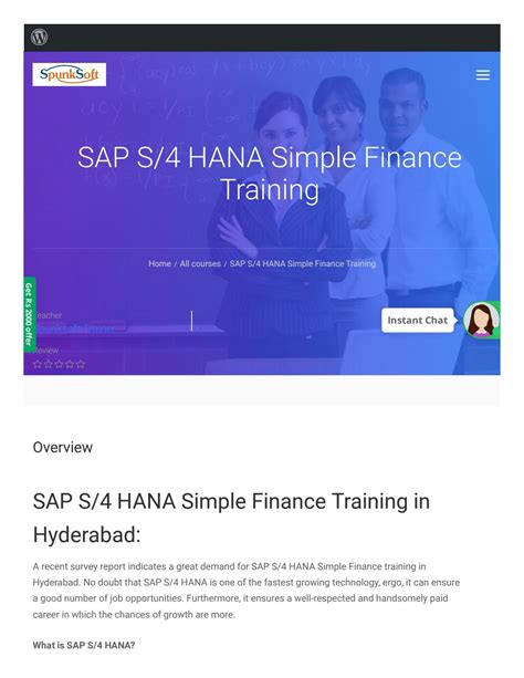 Sap S Hana Simple Finance Training In Hyderabad Best Sap S Hana