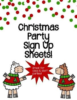 Christmas Party Sign Up Sheet by TravelingTeachingTanya | TpT