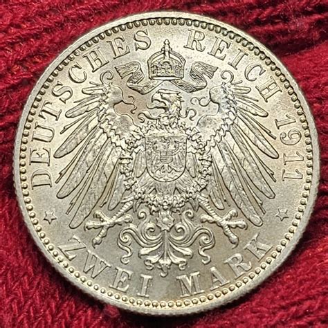 Bayern Bavaria Germany 2 Mark Silbermünze Bayern 2 Mark 1911