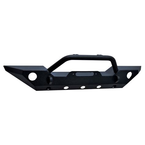 Full Width Textured Black Front Bumper with Winch Plate - 6-75001 ...