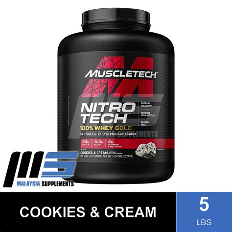 MuscleTech Nitro Tech Whey Gold Protein Powder 5lbs Whey Protein