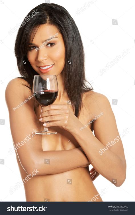 Attractive Naked Woman Galss Wine Isolated Stock Photo 162392960 Shutterstock