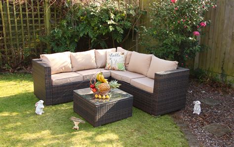 Vancouver Seater Brown Rattan Corner Sofa Patio Set Rattan Corner