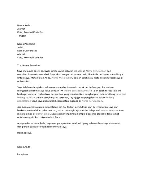 surat penghargaan  terima kasih  contoh surat ucapan terima