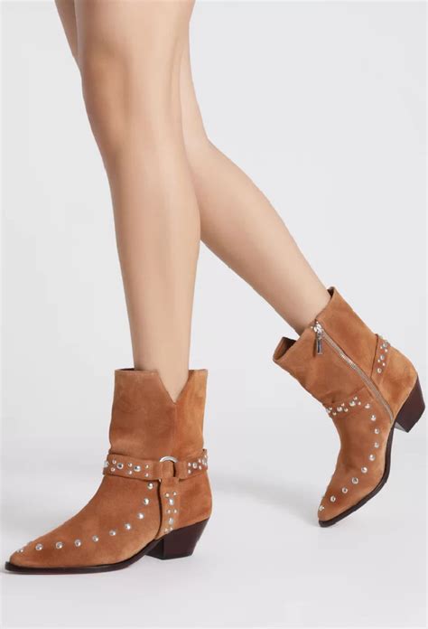 Schutz Bota Western Salto Bloco Baixo Camur A Marrom Conceito Rouparia