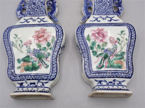 Vaas Porselein Pair Of Wall Vases China Qianlong 1736 1795