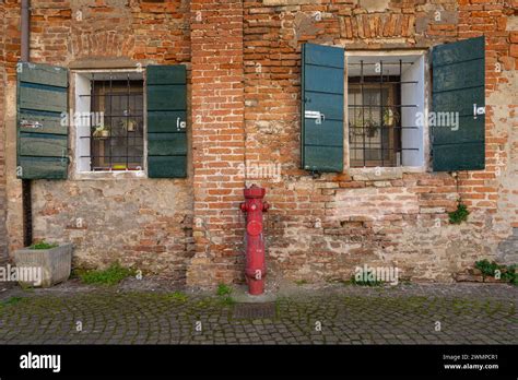 Mesola Italy February 25 2024 The Buildings Around The Courtyard Of