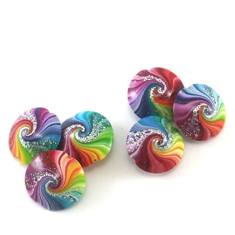 Unique Spiral Focal Beads Colorful Swirl Lentil Beads With Etsy