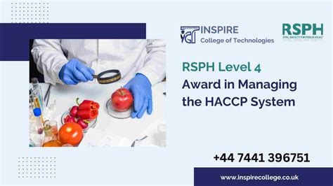 Rsph Level Award In Managing The Haccp System