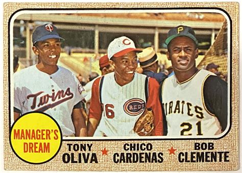 Roberto Clemente Tony Oliva Chico Cardenas 1968 Topps Baseball