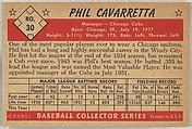 Issued By Bowman Gum Company Phil Cavarretta Manager Chicago Cubs