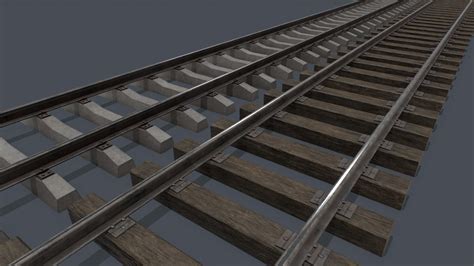 Railway Track Pbr 3d Model By Yuribarinov