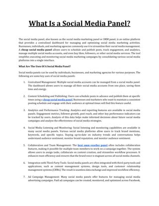 What Is A Social Media Panel Docx