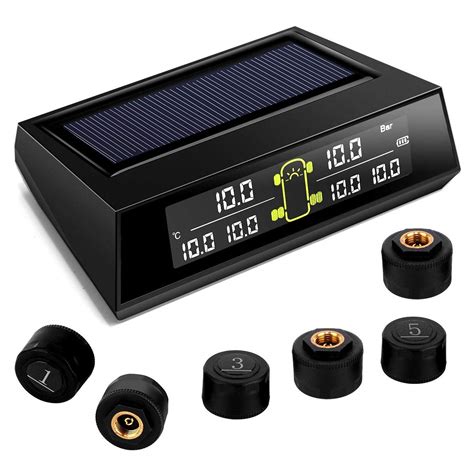 RV TPMS Tire Pressure Monitoring System TS200 Solar Wireless TPMS With