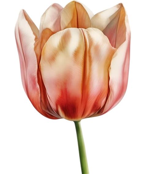 Premium Psd Colorful Watercolor Tulip Painting