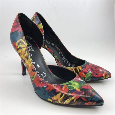 Brash Dorsay Floral Sunflower Rose 35 Pumps Size 6 Colorful Heels