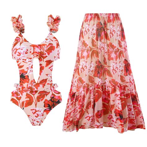 Ovticza Two Piece Bikini Sets For Women Ruched Bikini Swimsuits Floral