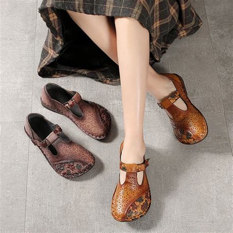 Free Shipping Johnature New Spring Flats Women Shoes Retro Genuine