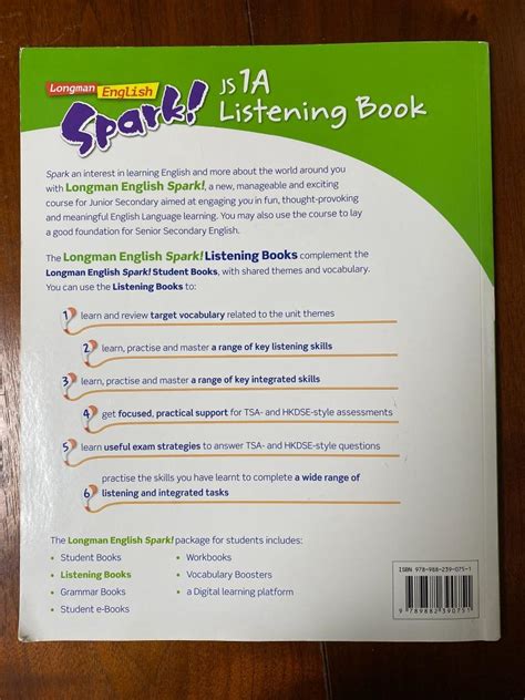 Longman English Spark Listening Book Pearson JS 1A Reprint 2020 興趣及遊戲