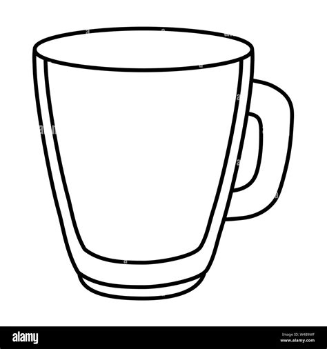 Cartoon Cup Glass Water Vector Black And White Stock Photos And Images