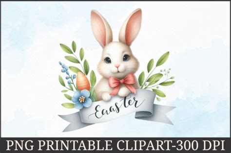 Cute Easter Bunny Sign Clipart Graphic By Artstory Creative Fabrica