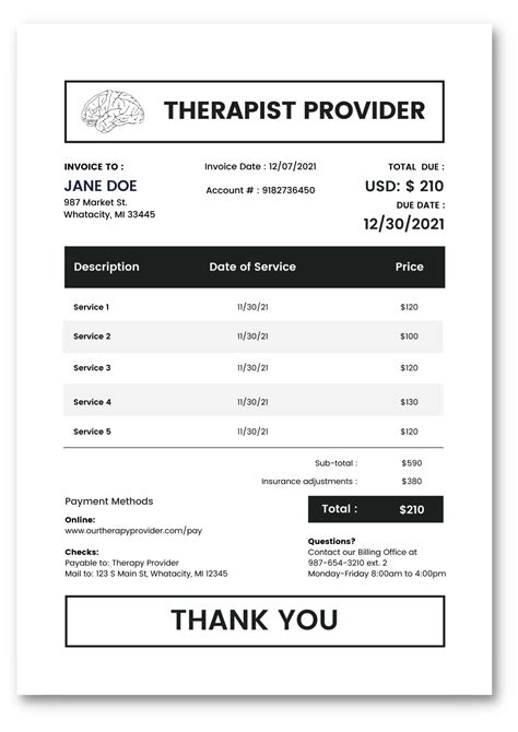 6 Best Therapist Invoice Templates To Ease Your Workload — Etactics