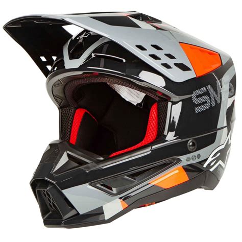 Alpinestars MX Helmet Supertech S M5 Rover Anthracite Red Fluo Gray