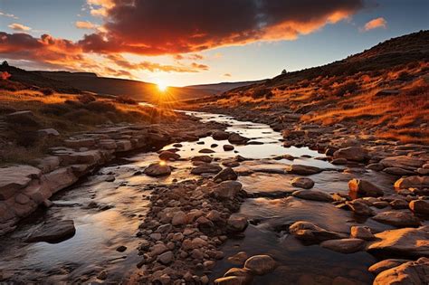 Premium Photo Glorious Sunset Over The National Park