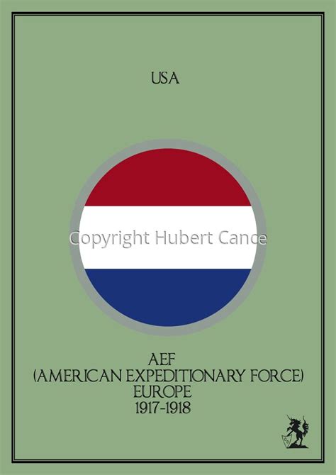 Drawing American Expeditionary Force Patch 1 2 Original Art By Hubert Cance Paper