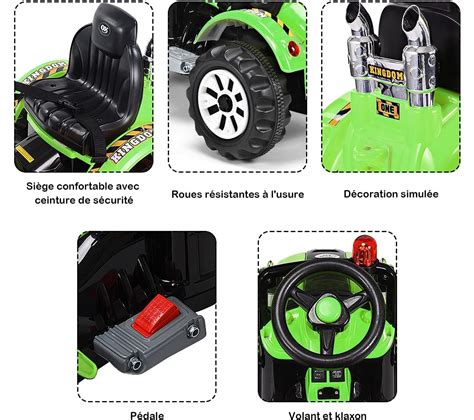 Excavatrice Electrique Pour Enfants Tractopelle à Batterie 12v Pour