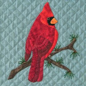 Northern Cardinal 8 Applique Block Etsy