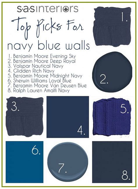 Best Navy Blue Paint Colors Benjamin Moore Evening Sky Benjamin Moore Deep Royal Valspar