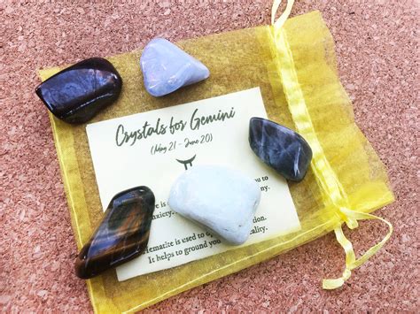 Gemini Zodiac Crystal Set Gemini Astrological Stone Kit - Etsy