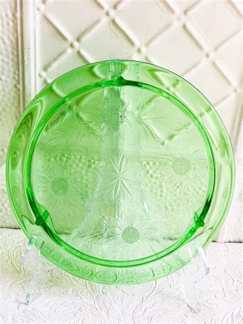 Depression Glass Sunflower Jeanette Glass Green Depression Glass