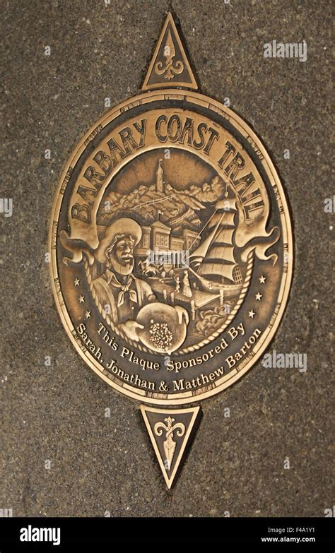 Sign of Barbary Coast Trail in San Francisco Stock Photo - Alamy